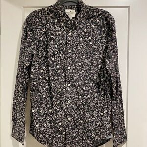 Floral Black and White American eagle Men's Shirt